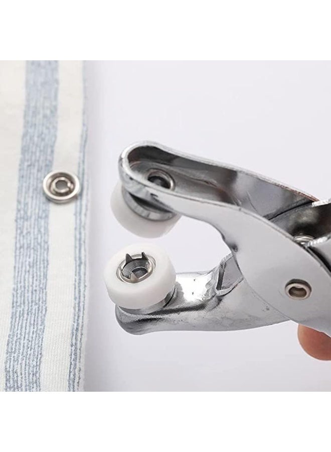 مجموعة ادوات تركيب كباسين الملابس بالضغط مع كماشة تثبيت مع 100حلقة كباسين ازرار خياطة وازرار كبس مجوفة وابزيم معدني ملحق للخياطة والحرف اليدوية - Image 5